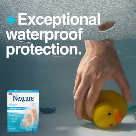 Nexcare Waterproof Clear Bandages, Assorted Sizes, 50 Count