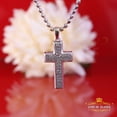 thumbnail image 3 of King of Bling's Special White 925 Sterling Silver CROSS Shape Pendant with 0.48ct Cubic Zirconia, 3 of 12