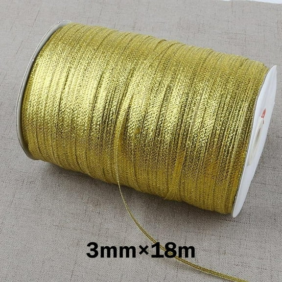 3mm Metal Thread Sewing Piping Fabric Ribbons For Diy Decor Crafts Materials Golden Ribbon Gifts Packaging Festive Ornaments