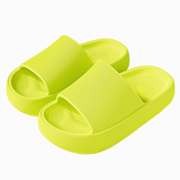 CAUYDY Cloud Slides for Kids Boys Girls Shower Bathroom Slippers Slip on Sandals Non-Slip Open Toe Pillow Slippers-Quick Drying Summer Beach Pool Shoes(L101-Green,2.5)