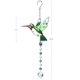 thumbnail image 2 of 1 Uds atrapasoles de cristal colgante de colibrí lámpara de araña orar fabricante de arcoíris ornamento para ventana atrapasoles decoración del jardín del hogar, verde, 2 of 5