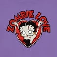 thumbnail image 2 of Junior's Betty Boop Halloween Zombie Love Heart  Graphic Tee Purple Medium, 2 of 3