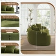 thumbnail image 6 of Timbernest Sectional Couch, 110" Curved Chenille Sleeper Sofa, 4 Seater Modular Sectional with 4 Pillows for Living Room, Green, 6 of 10