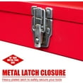 thumbnail image 4 of HPDMC Metal Tool Box Set of 2 - 16" Heavy Duty Steel Toolbox with Metal Latch - Portable Hip Roof Style Mechanic Tool Boxes for Car, Truck, Tractor & Home - Red, 4 of 11