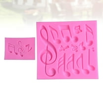 Toddmomy Music Note Fondant Mold 2Pcs Pink Silicone 11.8x4.3x0.4in Dessert Baking Chocolate Moulding Tool