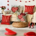 thumbnail image 6 of Hello Valentine Love You More Eucalyptus Leaves Throw Pillow Covers, 20 x 20 Inch Buffalo Plaid Polka Dot Stripes Love Hearts Cushion Case Decoration for Sofa Couch Set of 4, 6 of 6