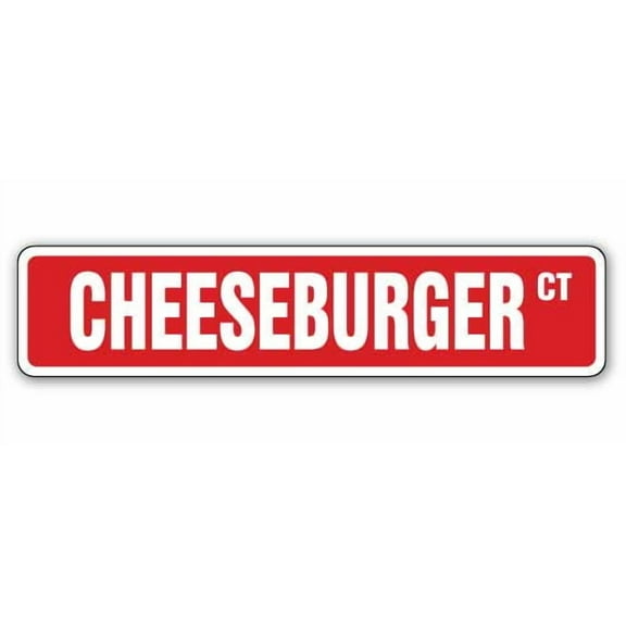SignMission SS-Cheeseburger 4 x 18 in. Cheeseburger Street Sign