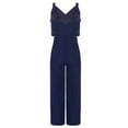 thumbnail image 2 of Zaldita Kids Girls Sleeveless Birthday Party Jumpsuit V Neck Pleated Wide Leg Pants Romper Playsuit Navy Blue 8, 2 of 7