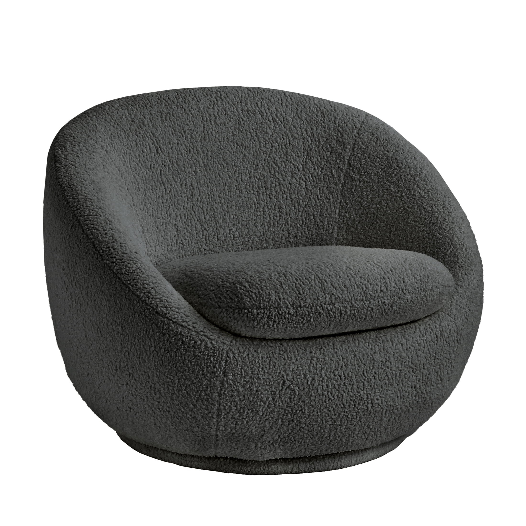 Better Homes & Gardens Mira Swivel Chair, Gray Shearling  (图3)