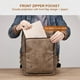 thumbnail image 2 of Mochila Retro de piel sintética PU para hombre puerto USB ordenador portátil mochila para ordenador viaje de fin de semana universitario, 2 of 8