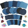 thumbnail image 1 of 30 parches, 24 parches de tela ovalada azul vaquero, 6 parches para planchar, parches de ropa para camisetas, pantalones vaqueros, bolsas, falda, reparación de niños adultos, 3 colores ShuxiuWang 8390611667993, 1 of 1