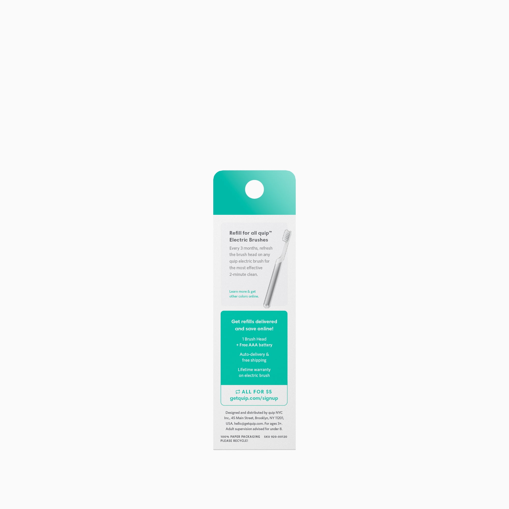 quip emergency brush head
