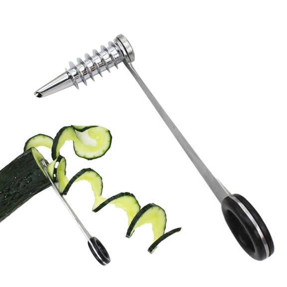 Spiral Slicer Blade Cucumber Carrot Potato Vegetable Spiral Knife Kitchen Tool stainless steel curler Handheld kitchen accessory Dishwasher Safe, Handheld Kitchen Gadgets