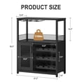 thumbnail image 3 of Modern 3-Tier Wine Bar Cabinet with LED Lights – Removable Wine Rack, Glass Holder, Mesh Door, Large Storage, Sideboard Buffet for Dining, Living Room, Kitchen, 3 of 9