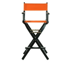 "30" Director's Chair Black Frame-Tangerine Canvas"