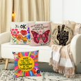 thumbnail image 4 of Colorful Sunshine It''s OK Inspirational Quotes Throw Pillow Cover,Cushion Case for Girls Women Sofa Couch Bed Bedroom Decor, Inspirational Gifts for Girls Women Friends 18" x 18" Set of 4, 4 of 4