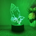 thumbnail image 3 of 1PC Creative Double-Handed Prayer 3D LED Night Light, Black Touch Control, Color Changing, USB Powered, Desktop Ornament & Eye-Friendly Bedside Lamp, Perfect Birthday Gift for Friends, 3 of 8