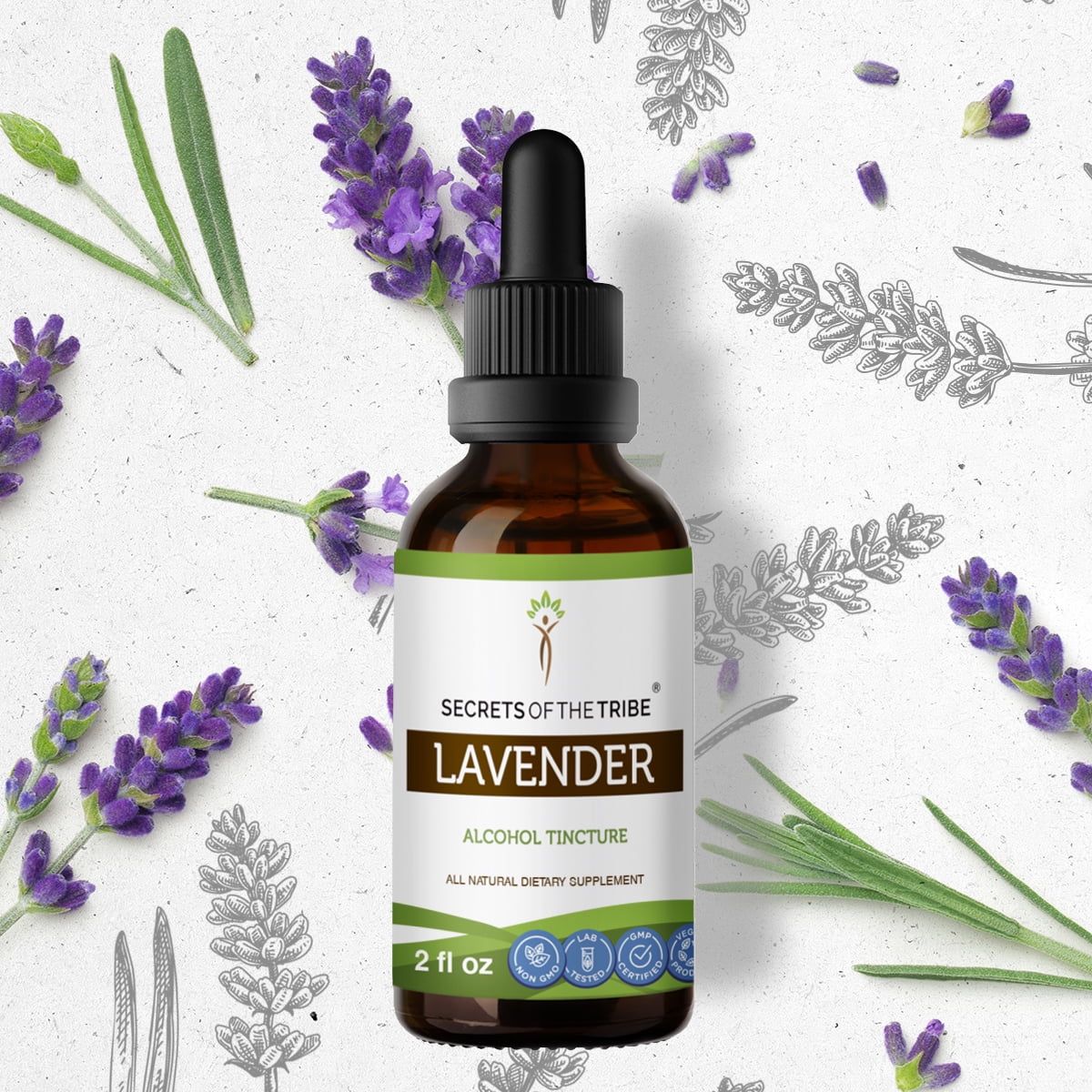 Lavender Tincture Alcohol Extract, Organic Lavender Lavandula X