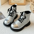 thumbnail image 5 of newwalpole Toddler Boys Girls Boots Kids Work Boots Winter Snow Boots Lace Up Hiking Outdoor Boots (Toddler/little Kid) Silver for Size 13.5, 5 of 7