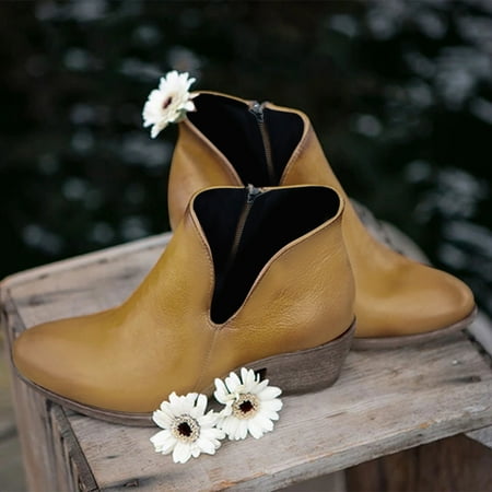 

Ankle Boots Boots Short Fashion Retro Heels Shoes Zipper Women s Breathable High Women s Boots