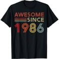 thumbnail image 2 of 100% Cotton Unisex 40 Birthday Decorations Men 40yr Awesome 1986 40th Birthday T-Shirt, 2 of 5