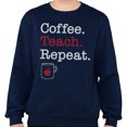 thumbnail image 2 of Coffee Teach Repeat Sweatshirt Unisex Large Navy, 2 of 5