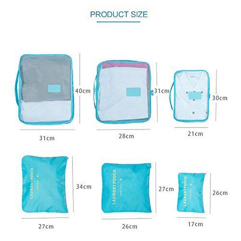 9Pcs Magik Waterproof Clothes Storage Bags Packing Cube Travel Luggage  Organizer Pouch (Red)