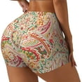 thumbnail image 2 of Fotbe Indian Paisley 1 Seamless Shorts, Womens Workout Shorts High Waist Stretch Booty Short for Gym/Yoga/Running/Biking-Small, 2 of 9