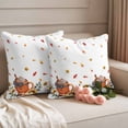 thumbnail image 2 of Thanksgiving Outdoor Waterproof Pillow Covers, Fall Sunflower Ice Cream Pumpkin Leaves Decorative Square Throw Pillowcase Sofa Cushion Sham for Patio/Couch/Chair, 24"x24" 2 Pack, 2 of 8