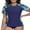Blue, variant on Charmo Color Blocked Swimsuit Tops for Womens Sun Protection UPF 50+ Rash Guard Quick Dry Running Swim Shirts