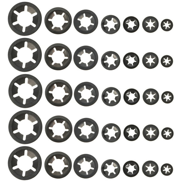MasteelfCA 210pcs Metal Internal Washer Rings Push On Clips Fasteners for Automotive Mechanicn Plumbing Black