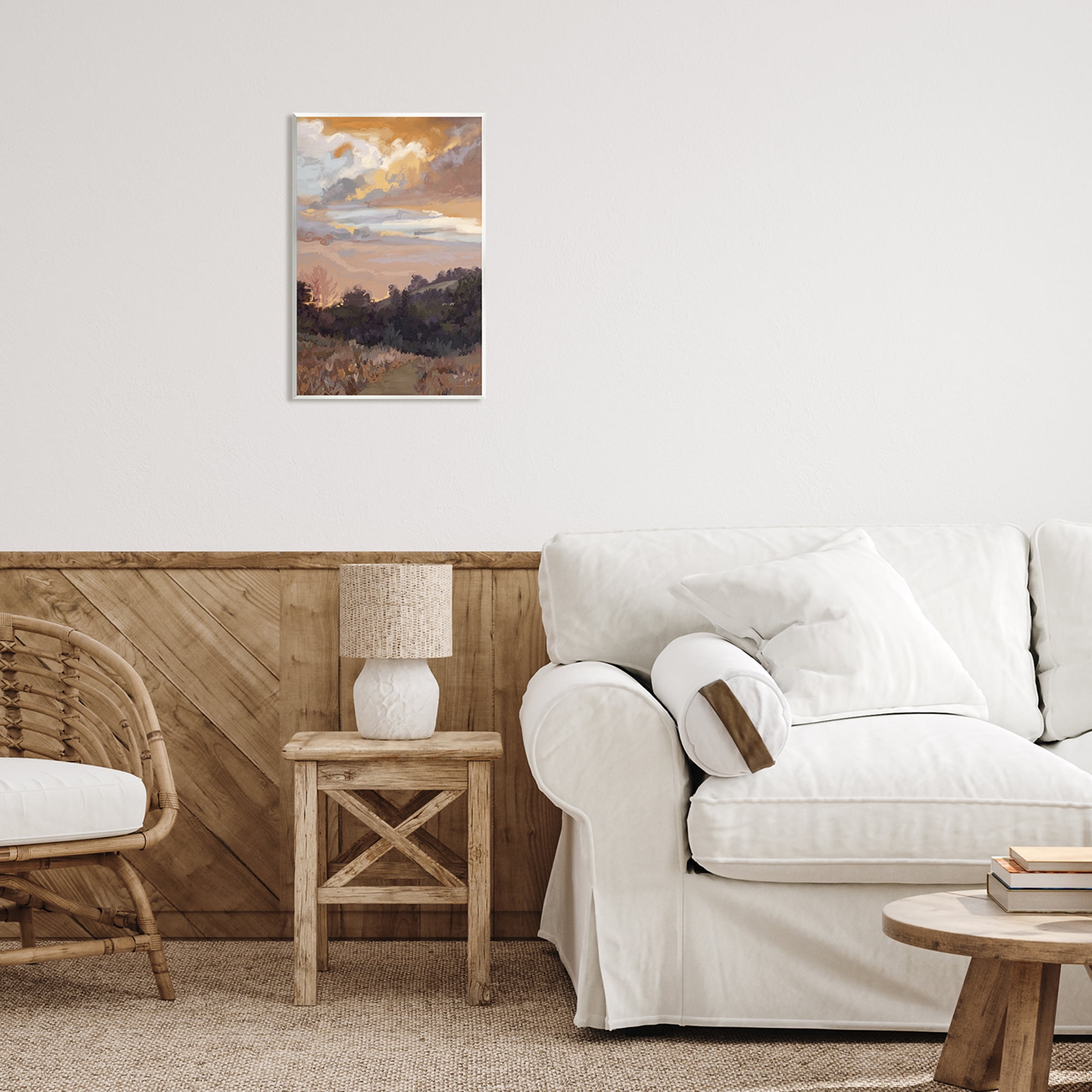 Stupell Industries Abstract Sunrise Landscape Landscape Painting Unframed Art Print Wall Art, 13 x 19