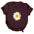 thumbnail image 2 of Pompotops Mode Femme Été Col Rond Manches Courtes Imprimé Casual T-shirt Blouse, 2 of 3