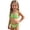 Green, variant on Girls Swimwear Floral Bikini With Layered Ruffle Trim Matching Bottom Beach Pool Party Clothes
