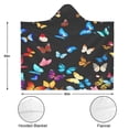 thumbnail image 3 of Wearable Blanket,Black Blue Yellow Butterfly Pattern Hooded Wearable Flannel Blanket for Adults & Teens with Buckle,Winter Poncho Shawl Wrap Cape,50"x60", 3 of 5