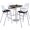 White-Black, variant on KFI 42" Round Bistro Table - Teak Top - Kool Barstools - White/Coral