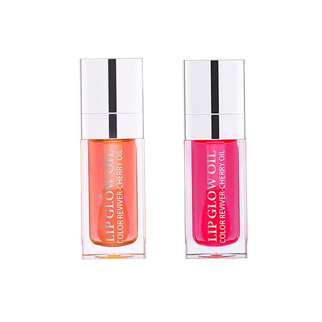 Aceite de labios Zulema 2 piezas Hidratar Brillo no pegajoso cereza rosa
