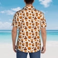 thumbnail image 4 of Pofeuu Pumpkin Witch Hat Coffee Print Hawaiian Shirt for Men Sleeves Casual Button Down Summer Beach Dress Shirts T-Shirts,Small, 4 of 7