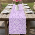 thumbnail image 4 of Purple Boho Flowers Table Runner 108 Inches, Vintage Ethnic Flowers Botanical Bed Runner Dresser Scarves Tabletop for Indoor Outdoor Parties/Ceremony/Banquet, 13"x 108", 4 of 9