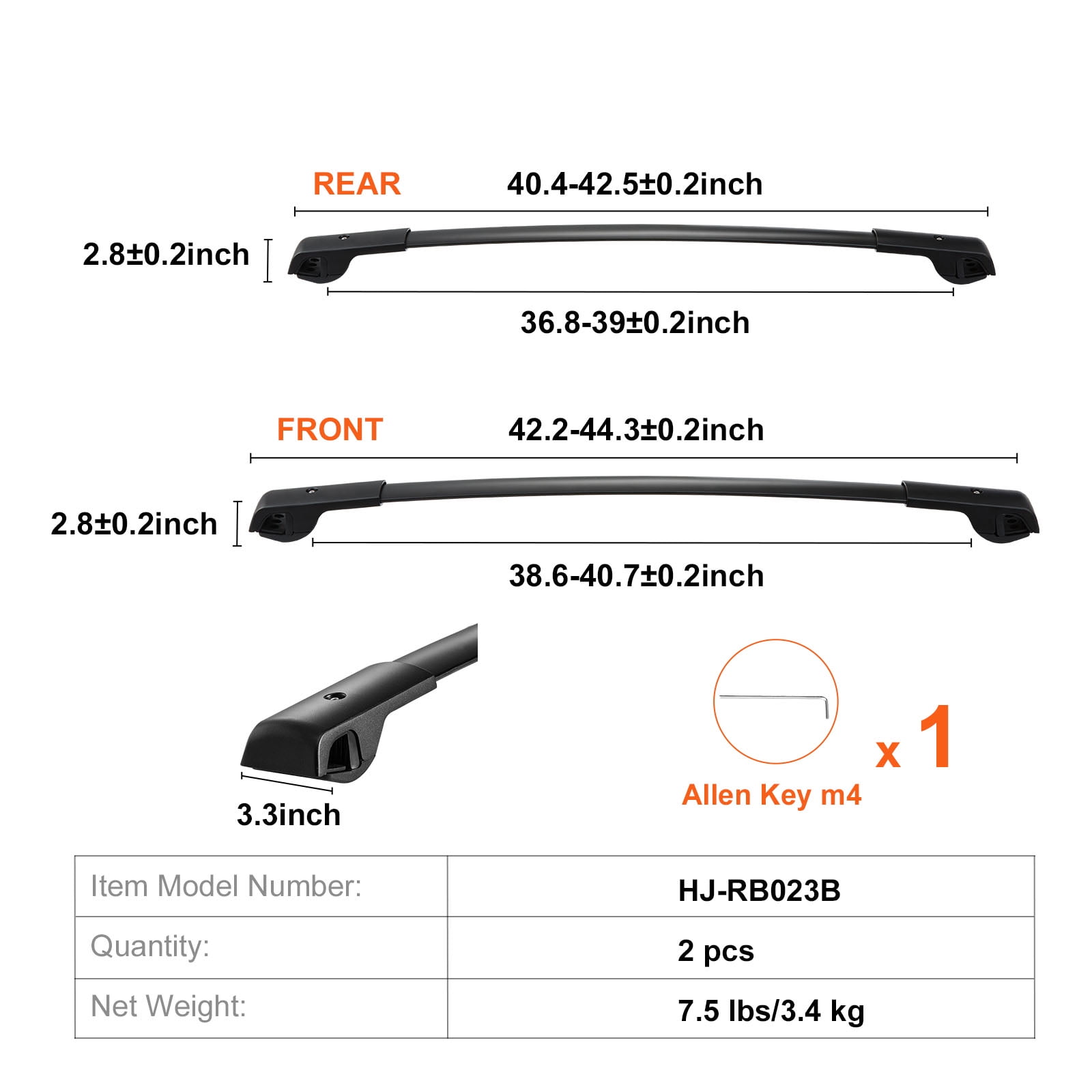 Skyshalo Subaru Forester 2014-2022 Roof Rack Crossbar 200 lbs, Aluminum Black