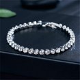 thumbnail image 2 of Simple Charming Openwork White Zircon Bracelet Elegant Rhinestone Bangle Party Jewellery Birthday Gift, 2 of 5