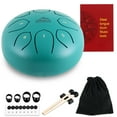thumbnail image 6 of EASTROCK Steel Tongue Drum 8 Note 6 inch Rain Drum C Key Percussion Handpan with Drumsticks & Bag(Green), 6 of 7