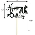 thumbnail image 3 of Glittered Elegance Happy Birthday Glittered Cake Topper - Party Supplies Decorations Decor (70th Birthday, Black), 3 of 7