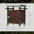 thumbnail image 3 of Outdoor Grill Cart, Stainless Steel Tabletop with Storage, Wheels & Spice Rack, Waterproof Patio Kitchen Island, Movable BBQ Serving Cart, 3 of 7