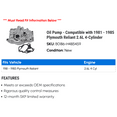 thumbnail image 2 of Pump - Compatible with 1981 - 1985 Plymouth Reliant 2.6L 4-Cylinder 1982 1983 1984, 2 of 2