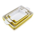 thumbnail image 2 of Ataucjin Baking Dishes Set of 3, Ceramic Bakeware Set with Handles, Porcelain Baking Pan Casserole Dishes for Oven and Microwave, Deep Lasagna Pan for Baking, Cooking, Wedding Gift, 2 of 9