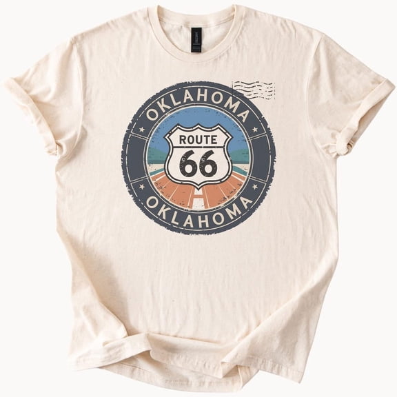 Oklahoma Route 66 Graphic T Shirt Retro Road Trip Tee Unique Highway Sign Travel Shirt Classic Oklahoma Souvenir Gift Shirt Birthday Gifts; For Men & Women