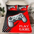 thumbnail image 2 of Manfei Gray Gamepad Twin Sheet Sets,Console Game Lovers Twin Fitted Sheet,Geometric Circle Dots Flat Sheet For Boy,Breathable Home Decor,3 Pieces, 2 of 7