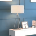 thumbnail image 5 of Evelyn&Zoe Gio 26.13" Tall Table Lamp with Fabric Shade in Brushed Nickel/White, 5 of 7