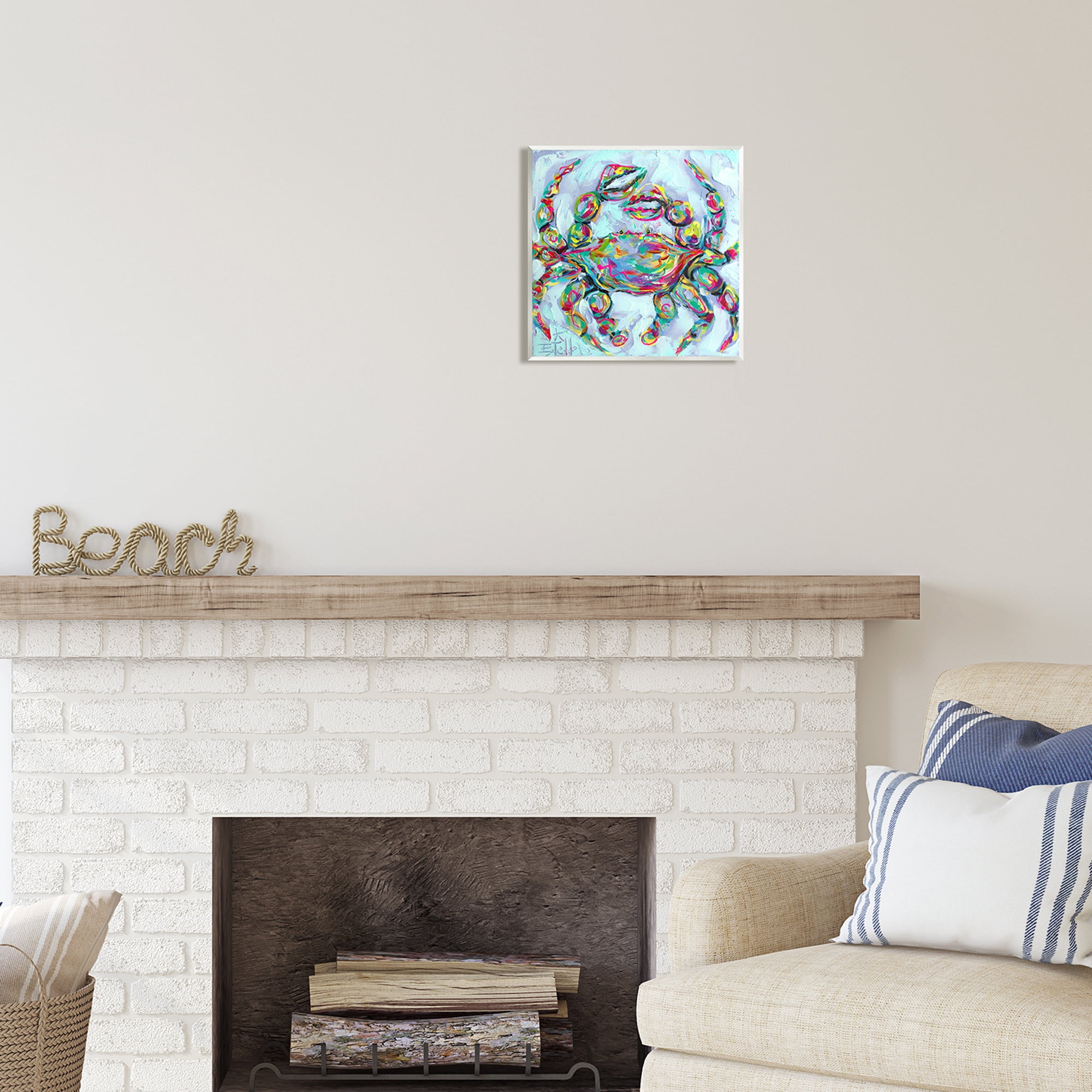 Stupell Industries Modern Crab Portrait Animals & Insects Painting Unframed Art Print Wall Art, 12 x 12